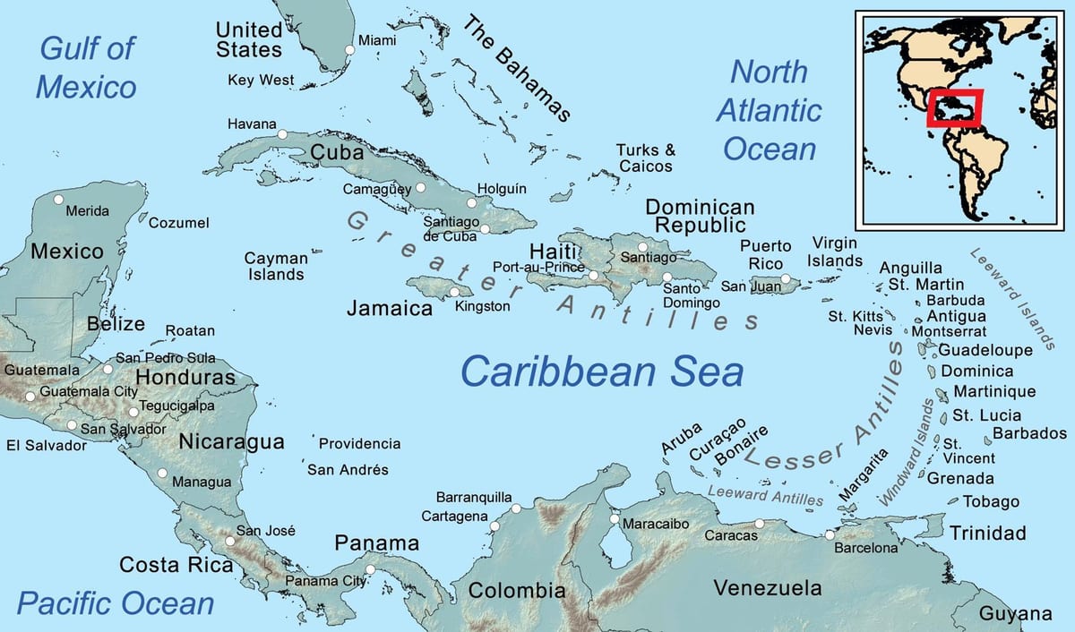 bản đồ của Belize, và hòn đảo xung quanh