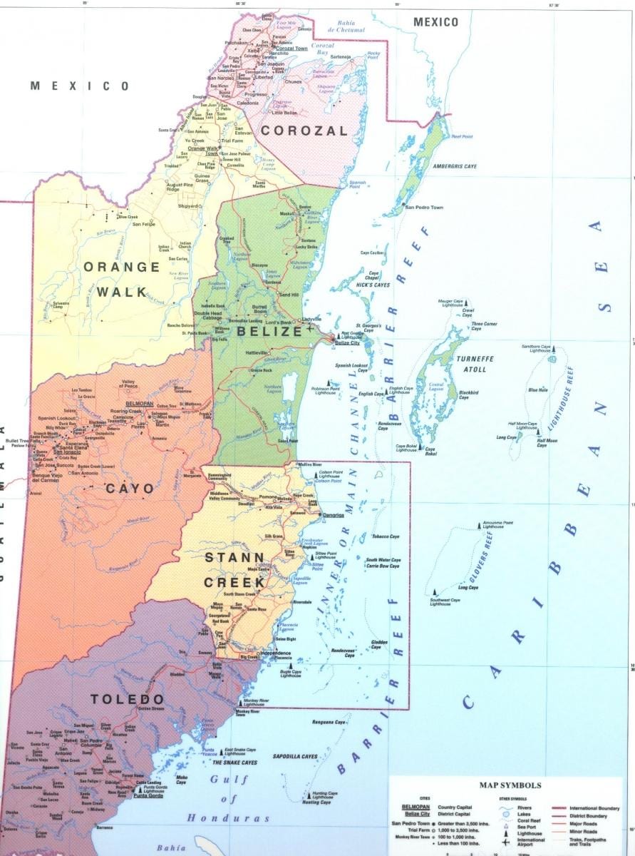 Belize reef bản đồ