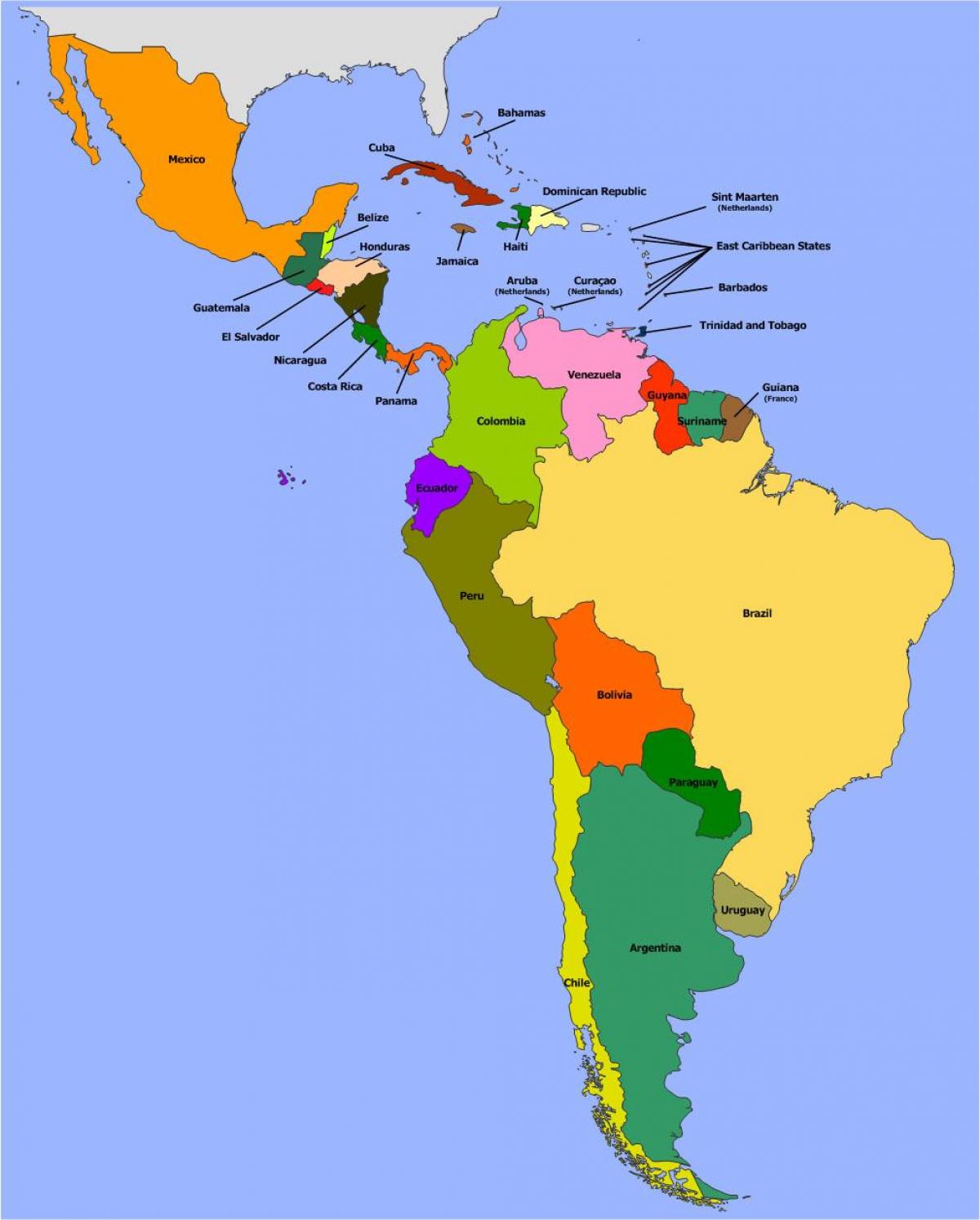 Bản đồ của Belize nam mỹ