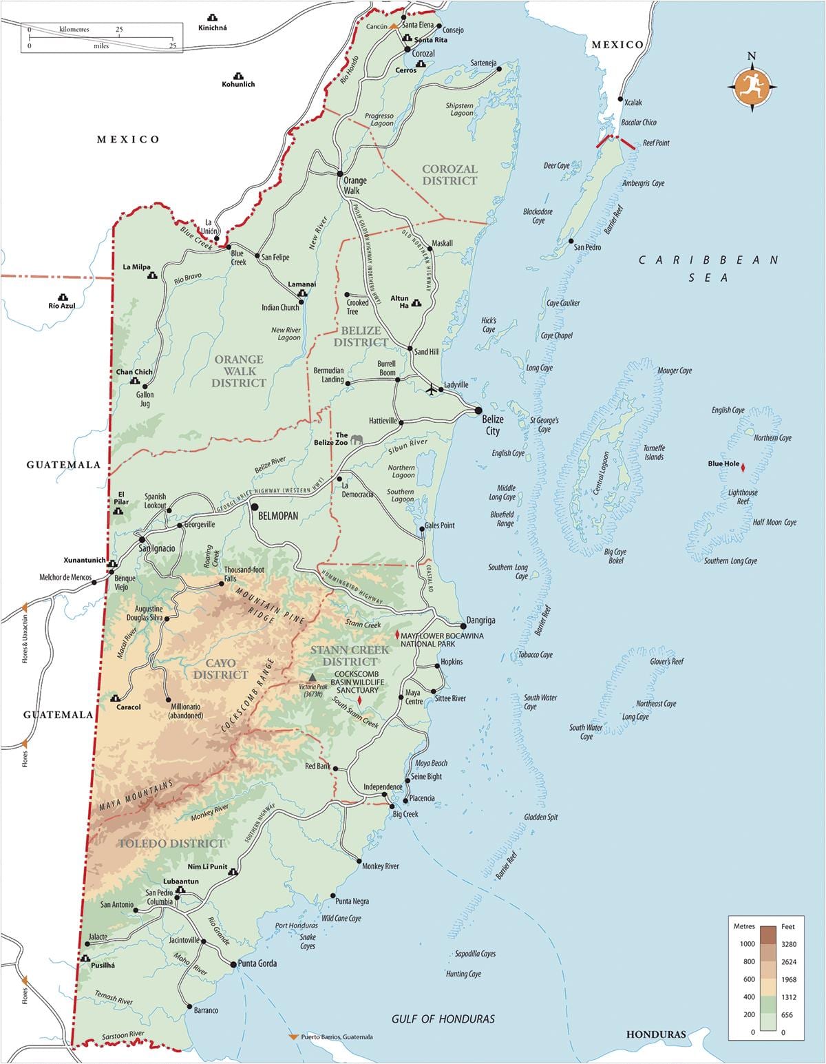 hopkins làng Belize bản đồ