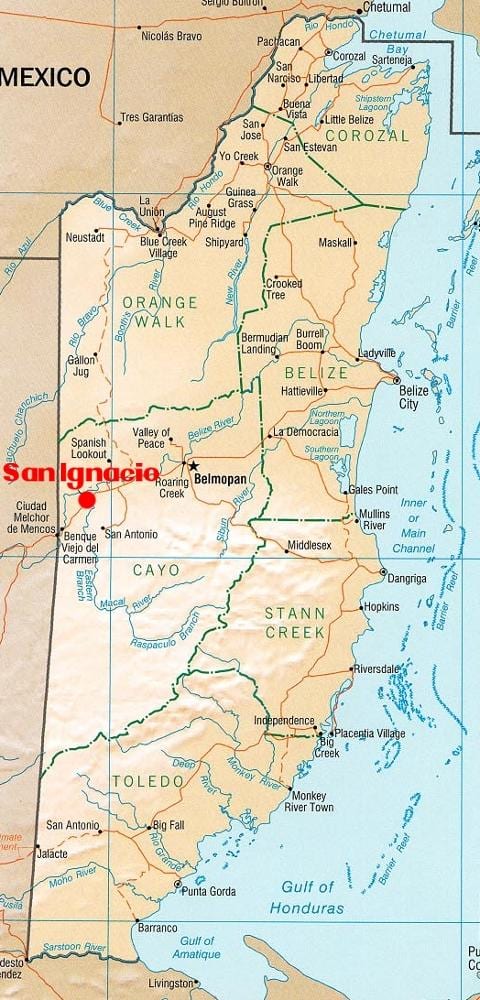 Bản đồ của san ignacio Belize