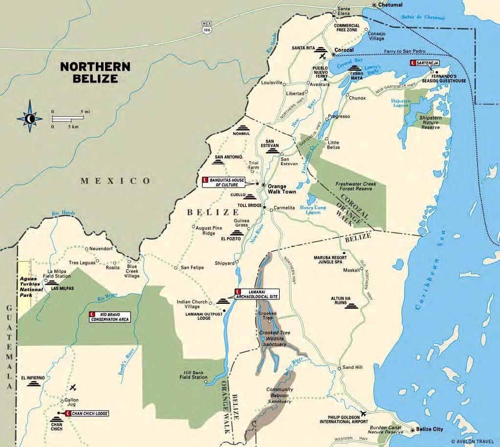Bản đồ của sibun sông Belize
