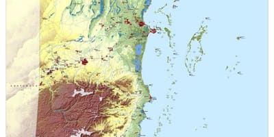 Bản đồ của địa hình Belize