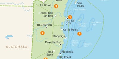 Bản đồ của Belize và nước xung quanh