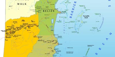 Bản đồ của Belize với ngôi làng