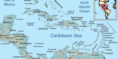 Bản đồ của Belize, và hòn đảo xung quanh