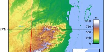Bản đồ của Belize độ cao 