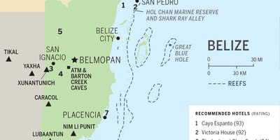 Bản đồ của Belize bãi biển