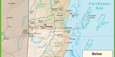 Belize bản đồ đường cao tốc