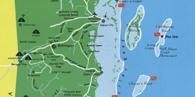 Bản đồ của Belize lặn