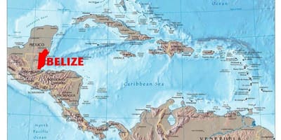 Bản đồ của Belize trung mỹ