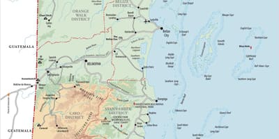 Một bản đồ của Belize