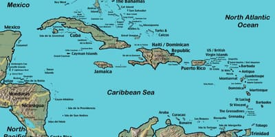 Bản đồ của Belize caribbean