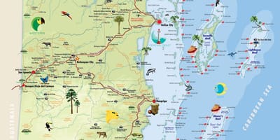 Bản đồ của Belize hấp dẫn