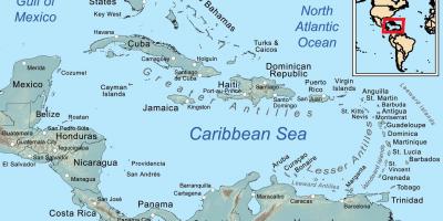 Bản đồ của Belize, và hòn đảo xung quanh