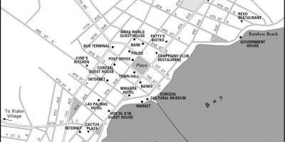 Bản đồ của corozal thị trấn Belize